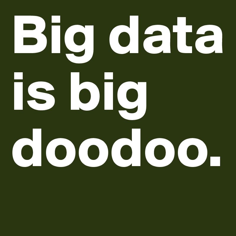 Big data is big doodoo. 