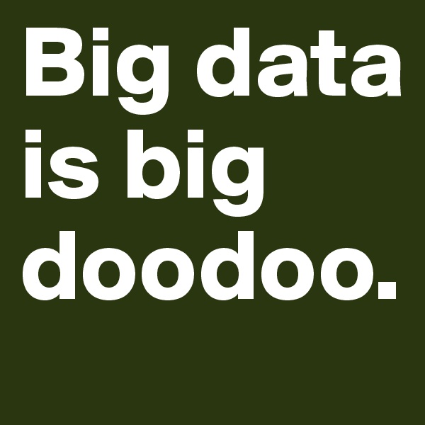 Big data is big doodoo. 