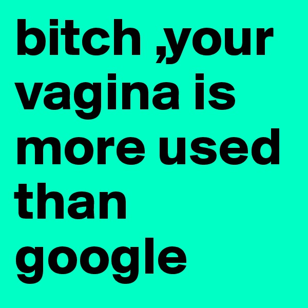 bitch ,your vagina is more used than google 