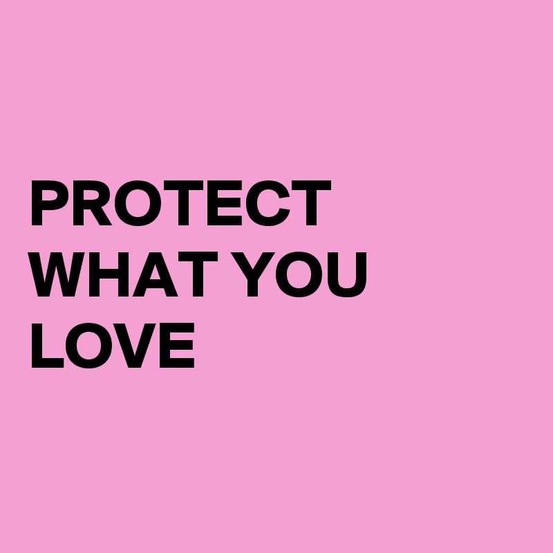 

PROTECT WHAT YOU LOVE 

