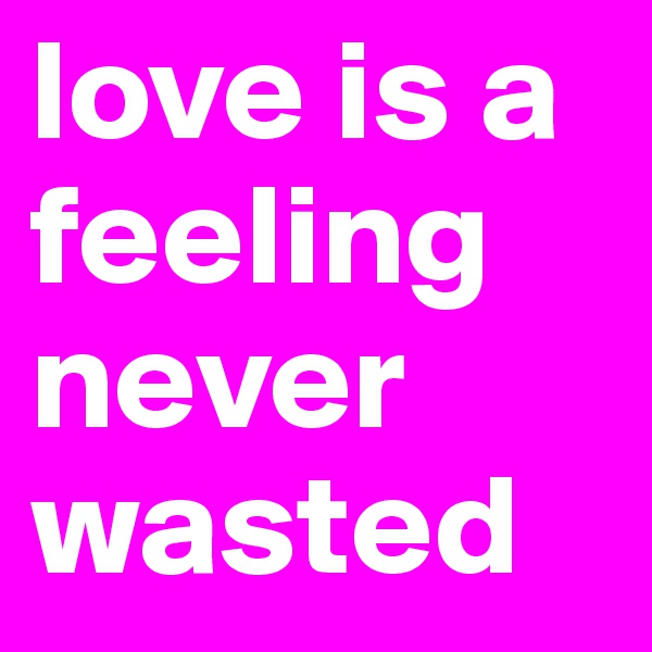 love is a feeling never wasted 