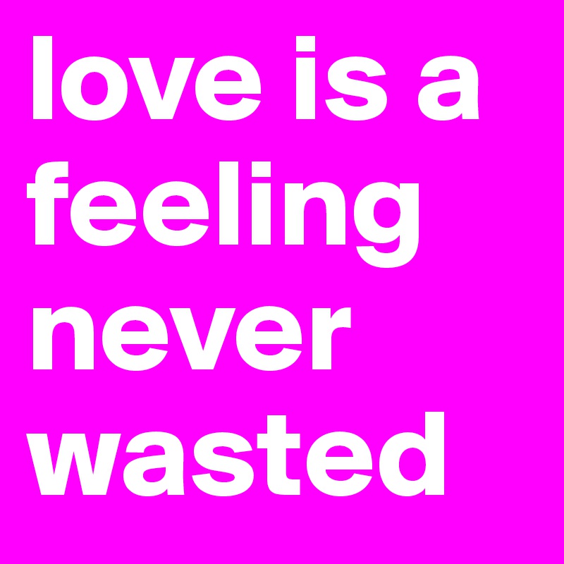 love is a feeling never wasted 