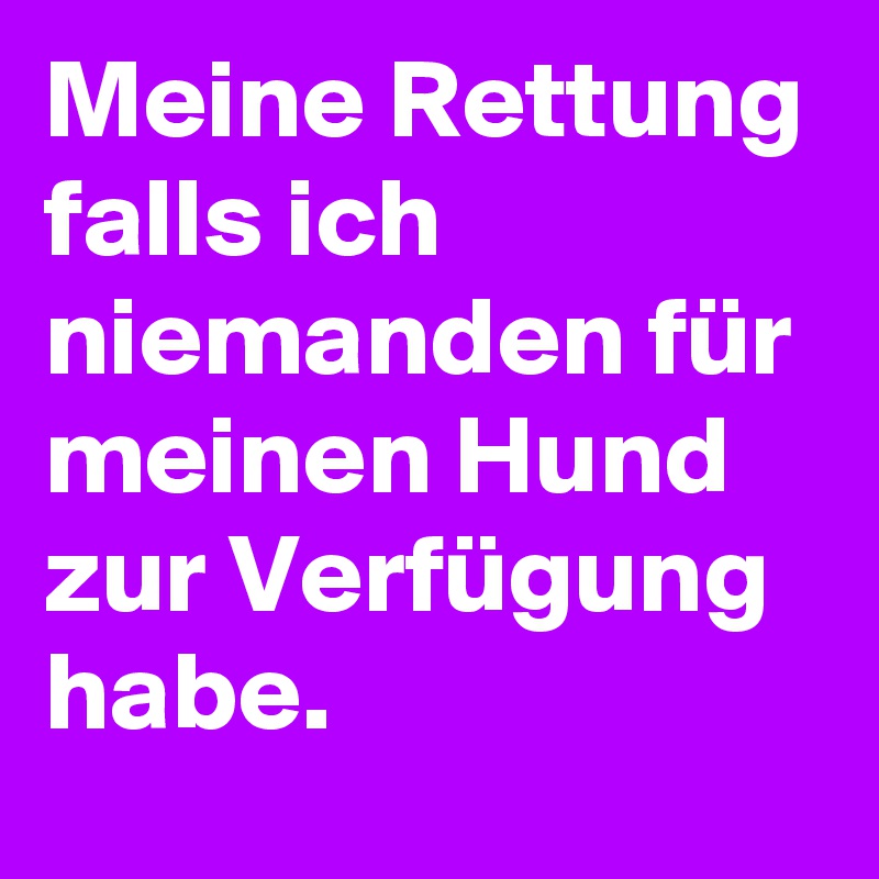 Meine Rettung falls ich niemanden für meinen Hund zur Verfügung habe.
