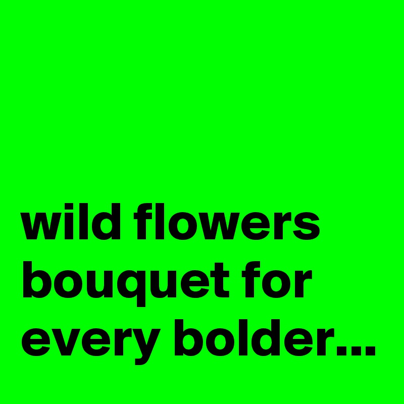 


wild flowers bouquet for every bolder...