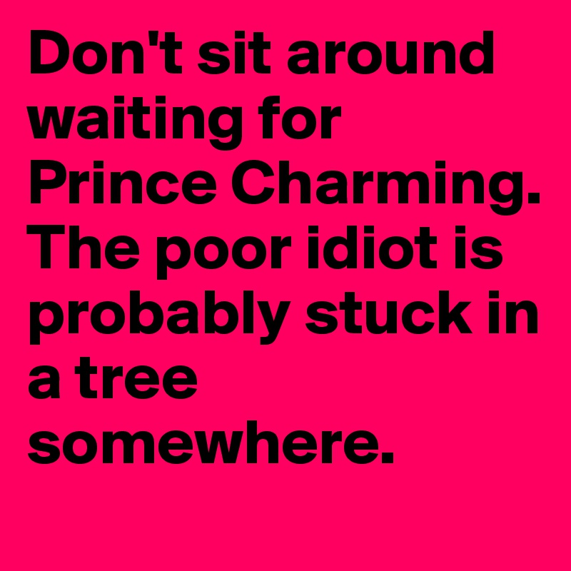 Don't sit around waiting for Prince Charming. The poor idiot is probably stuck in a tree somewhere.