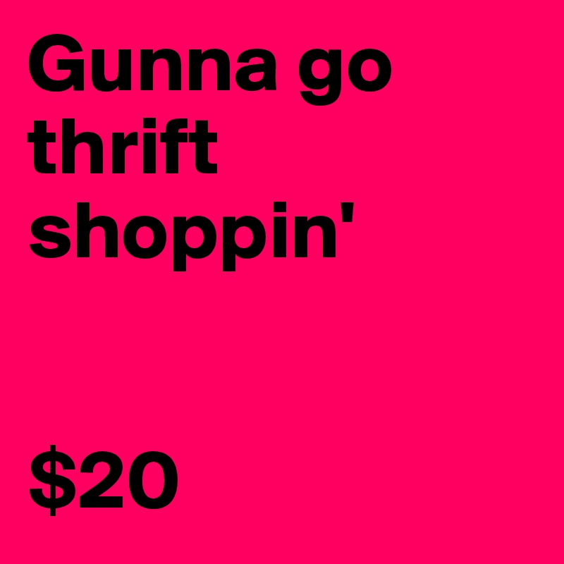 Gunna go thrift shoppin'


$20