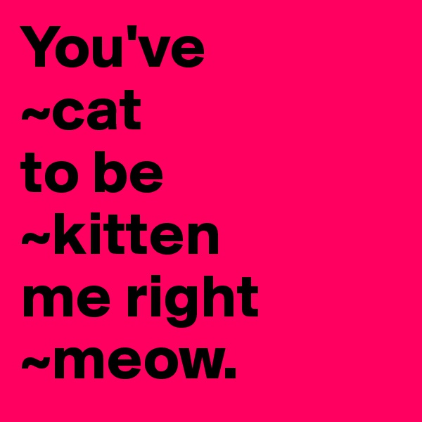 You've
~cat
to be
~kitten
me right
~meow.