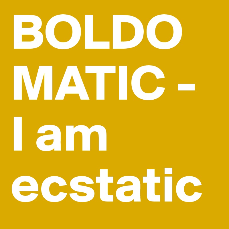 BOLDOMATIC - I am ecstatic