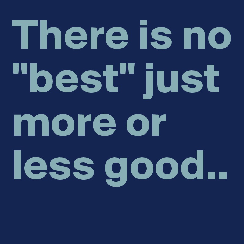 There is no "best" just more or less good..