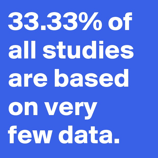 33.33% of all studies are based on very few data.
