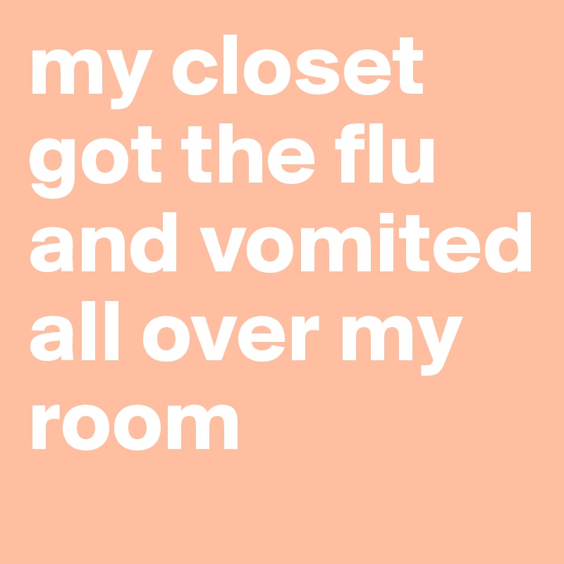 my closet got the flu and vomited all over my room