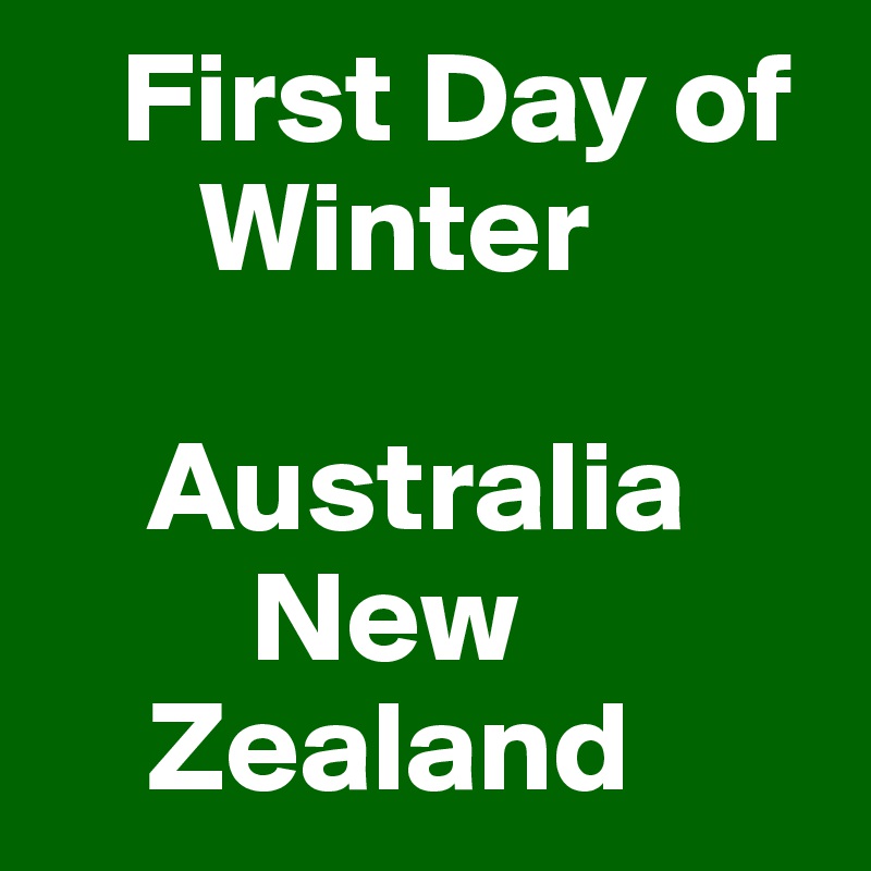 First Day of Winter Australia New Zealand Post by FrankFilocamo on