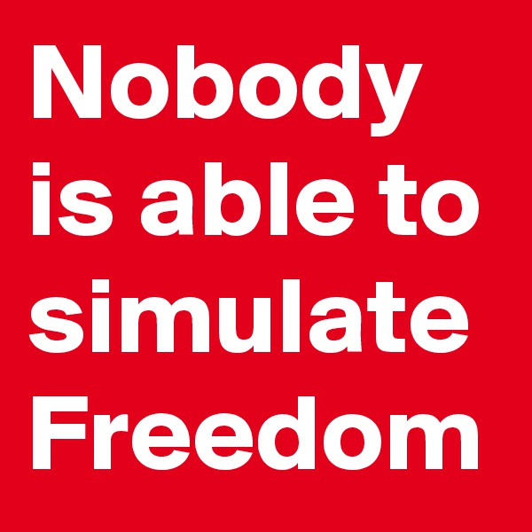 Nobody is able to simulate Freedom 