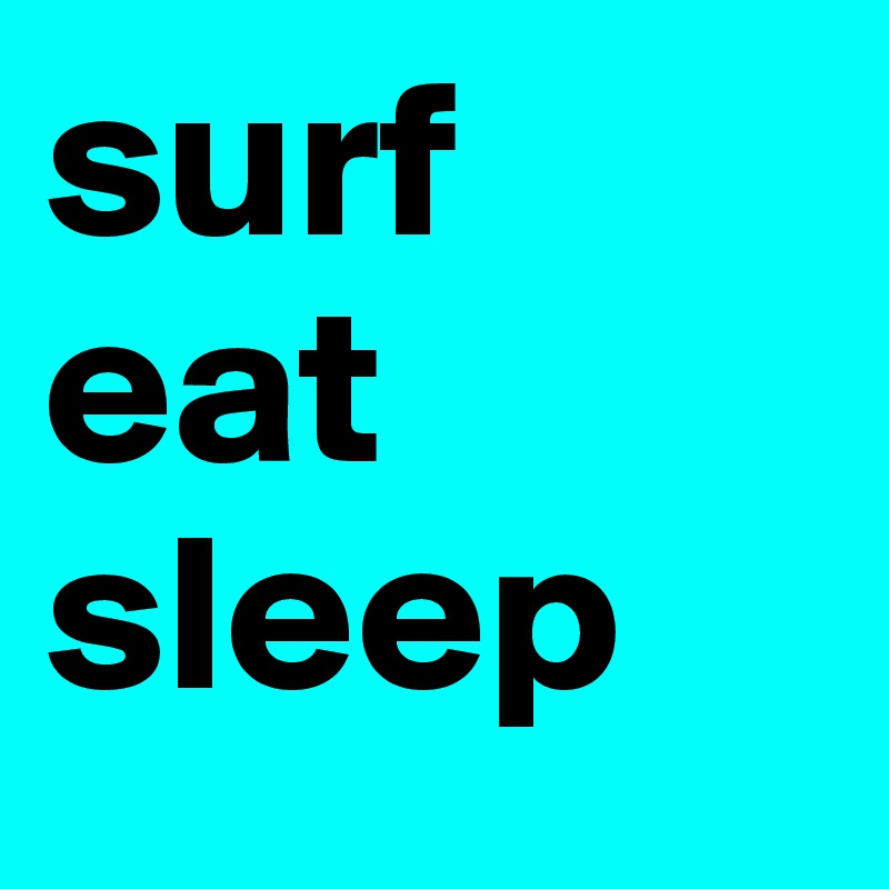 surf
eat
sleep