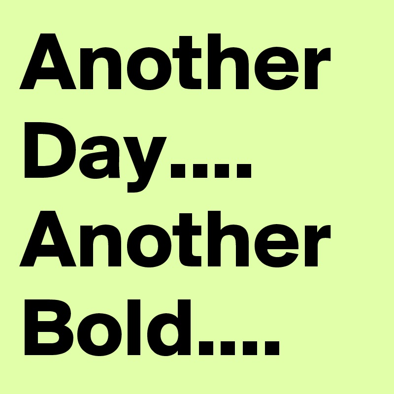 Another Day....
Another
Bold....