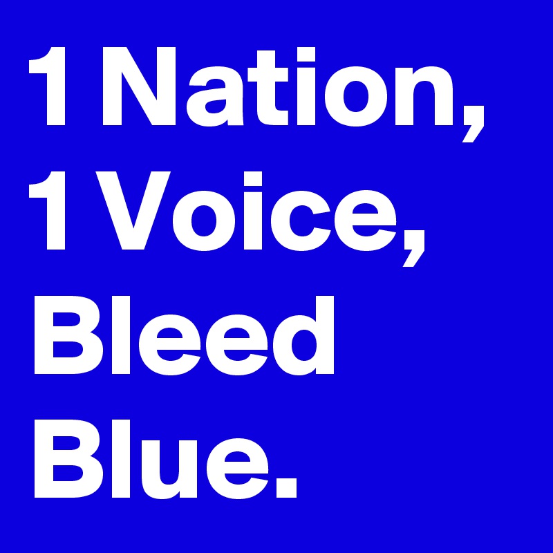 1 Nation, 1 Voice, Bleed Blue.