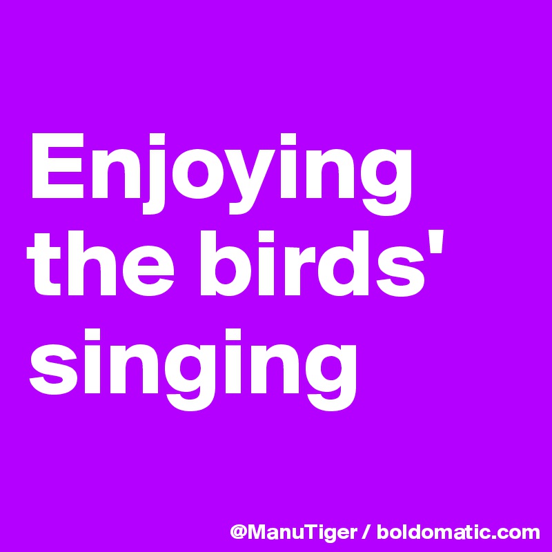 
Enjoying the birds' singing
