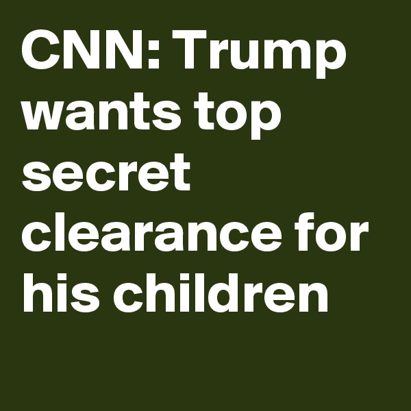 CNN: Trump wants top secret clearance for his children