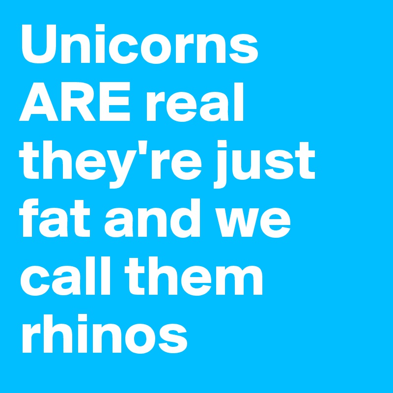 Unicorns ARE real they're just fat and we call them rhinos