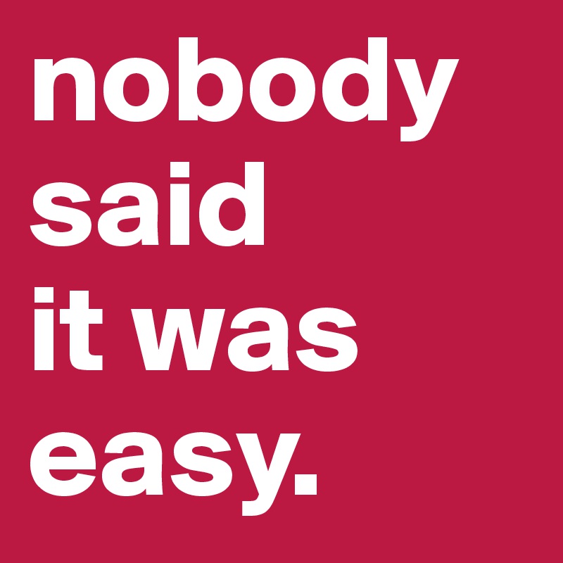 nobody 
said
it was 
easy.