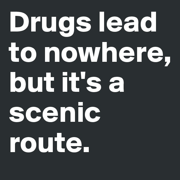 Drugs lead to nowhere, but it's a scenic route.