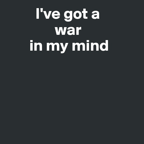          I've got a
               war
       in my mind




