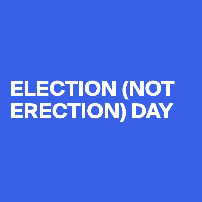 


ELECTION (NOT ERECTION) DAY


