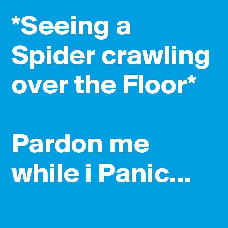 *Seeing a Spider crawling over the Floor*

Pardon me while i Panic...