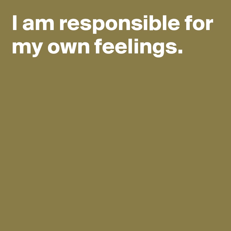 I am responsible for my own feelings.





