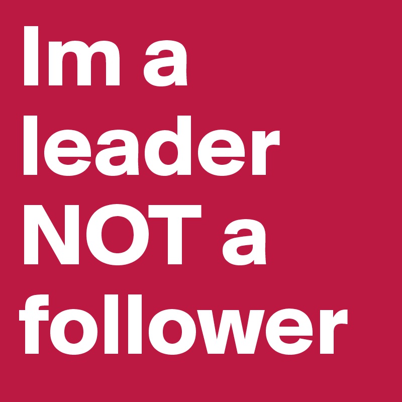 Im a leader NOT a follower - Post by amsmarie18 on Boldomatic