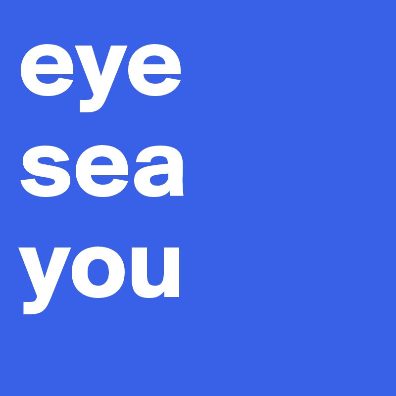 eye 
sea 
you