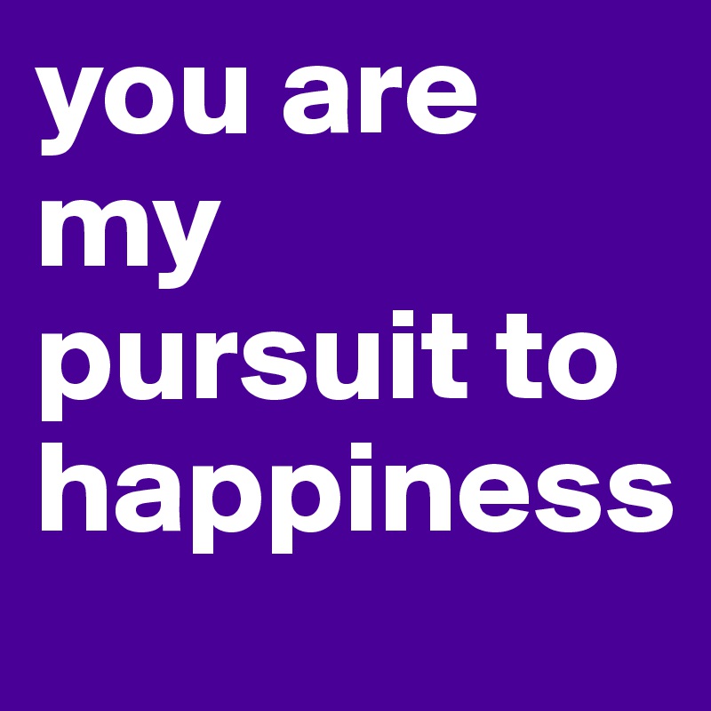 you are my pursuit to happiness