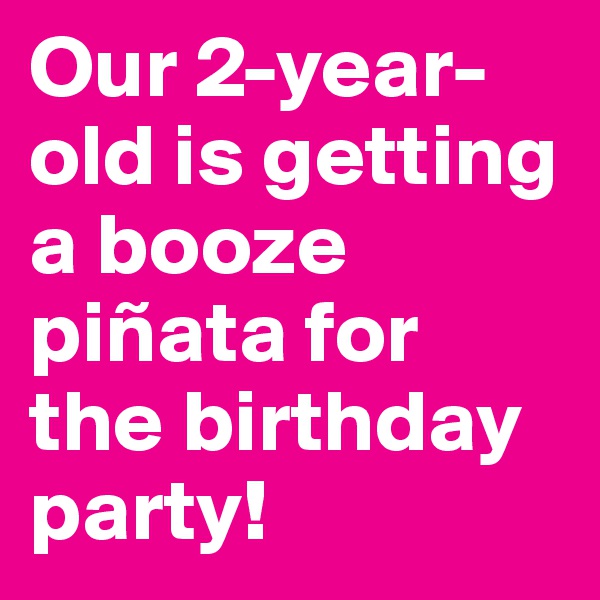 Our 2-year-old is getting a booze piñata for the birthday party!