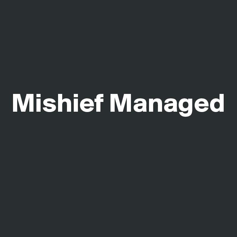 


Mishief Managed



