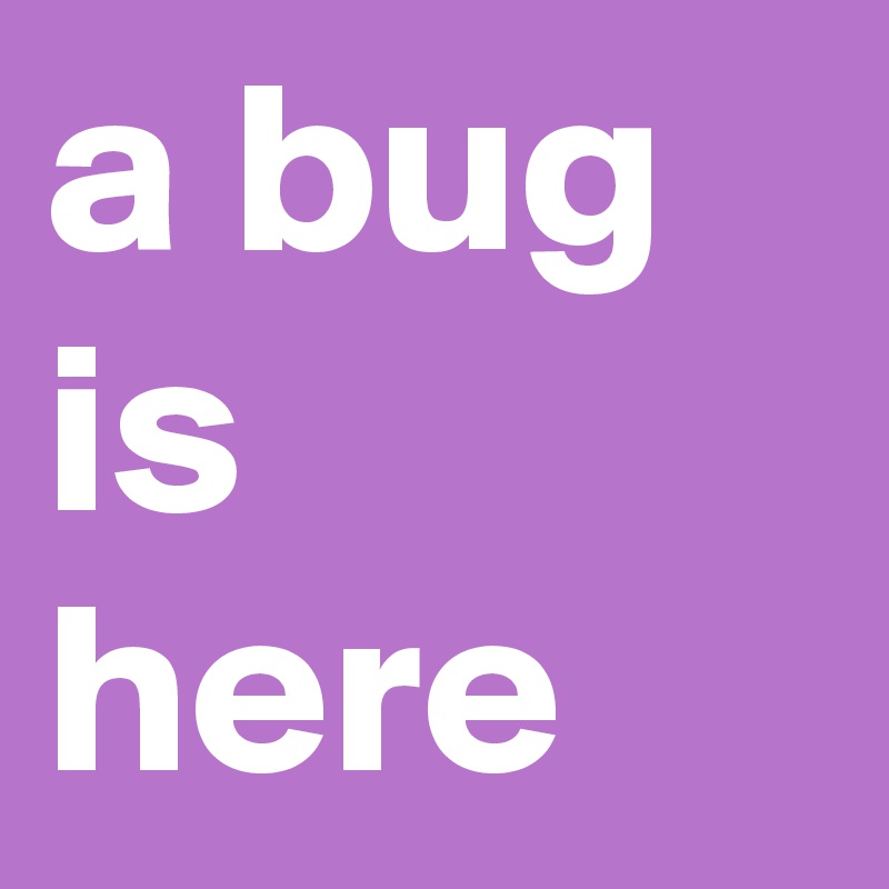 a bug is here