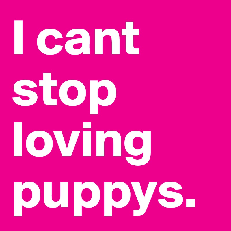 I cant stop loving puppys.