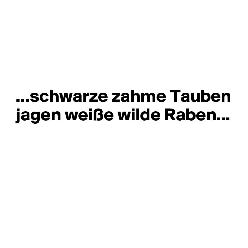 



 ...schwarze zahme Tauben
 jagen weiße wilde Raben...




