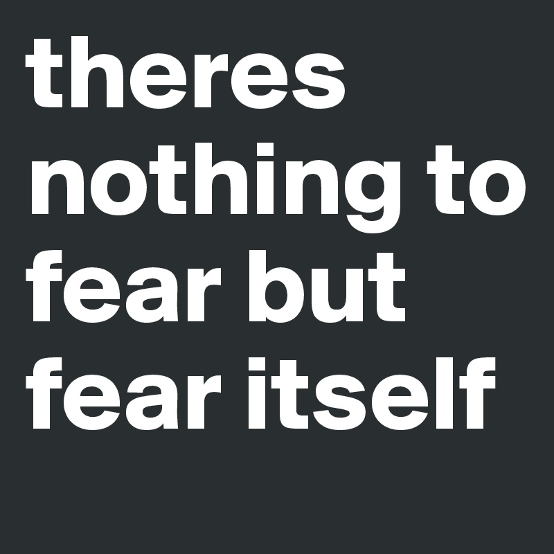 theres nothing to fear but fear itself