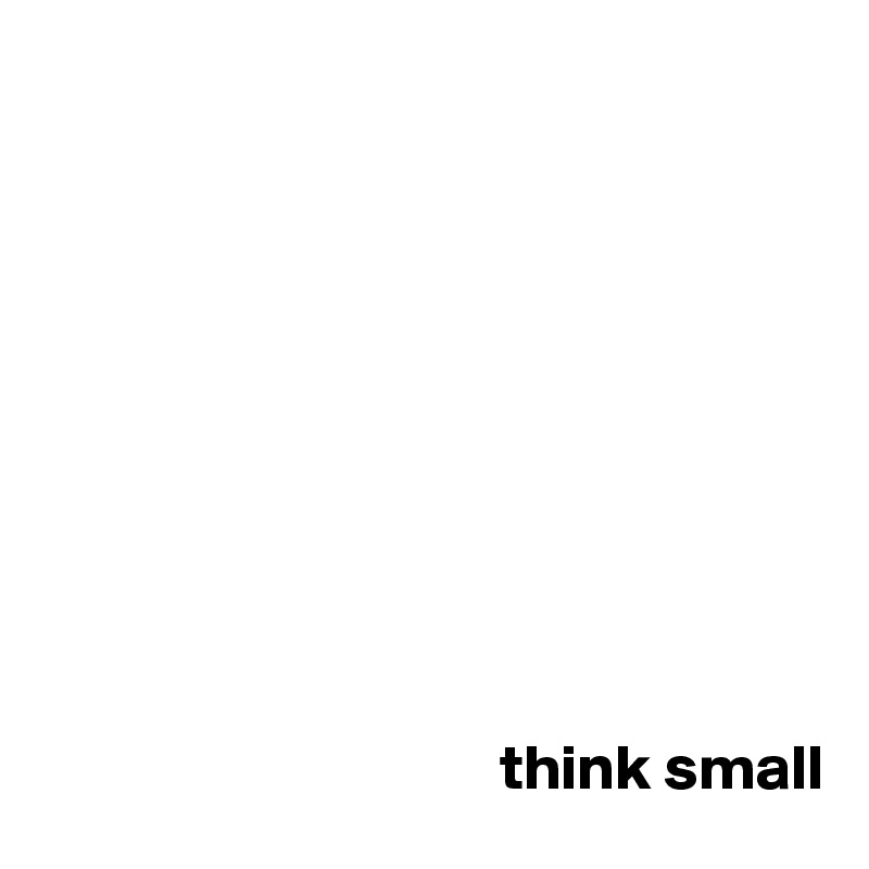 










                                    think small