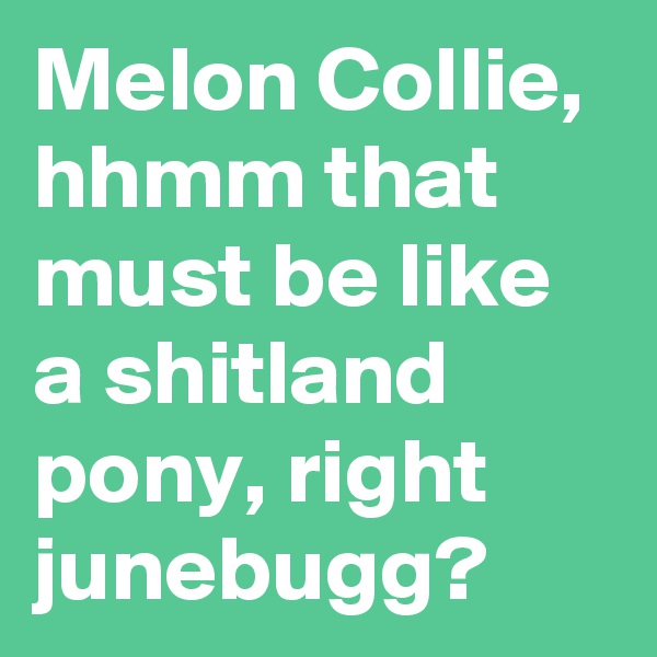 Melon Collie, hhmm that must be like a shitland pony, right junebugg?