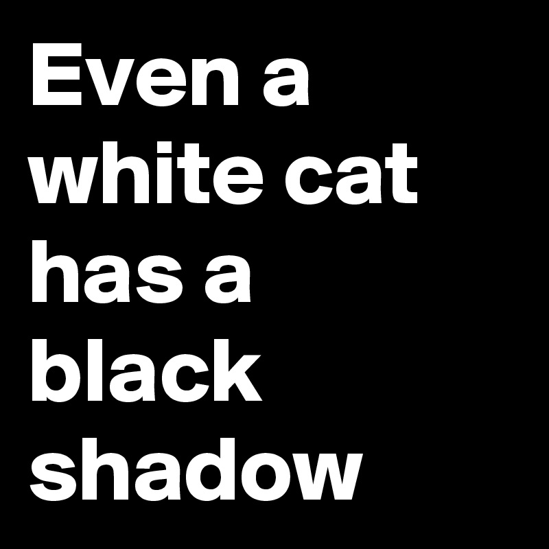Even a white cat has a black shadow