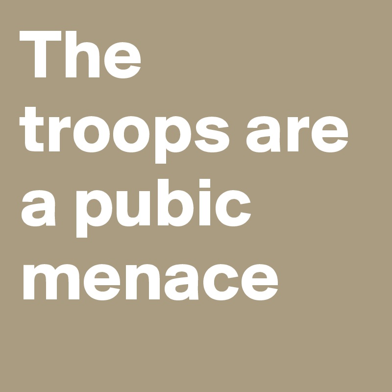 The troops are a pubic menace