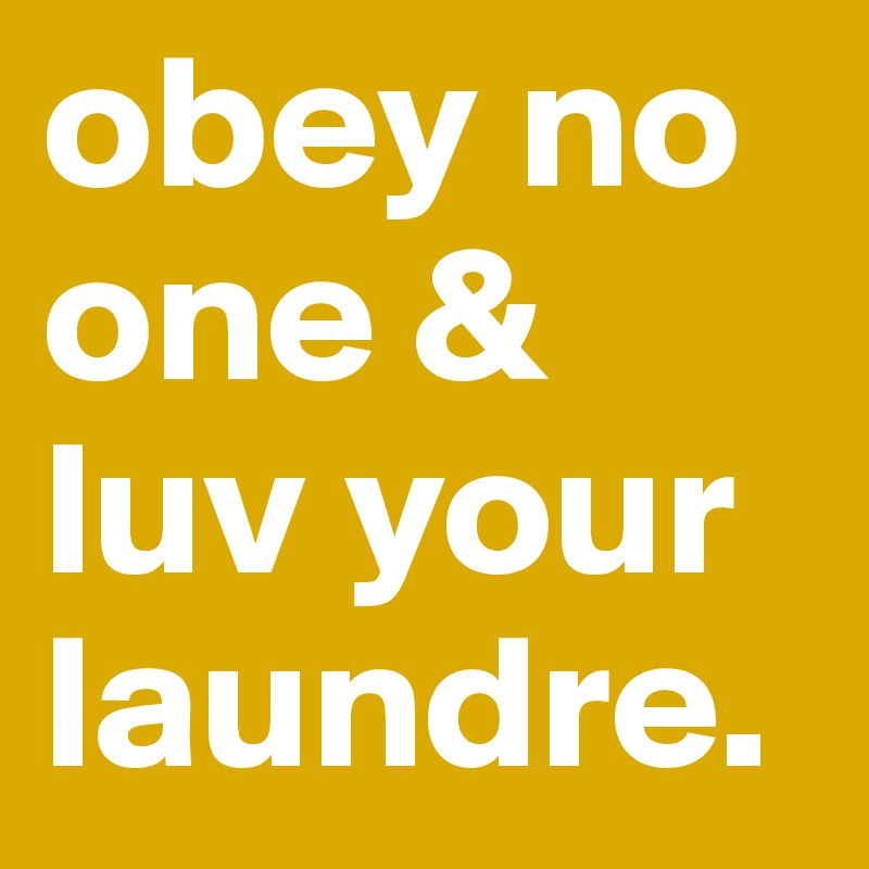 obey no one & luv your laundre.