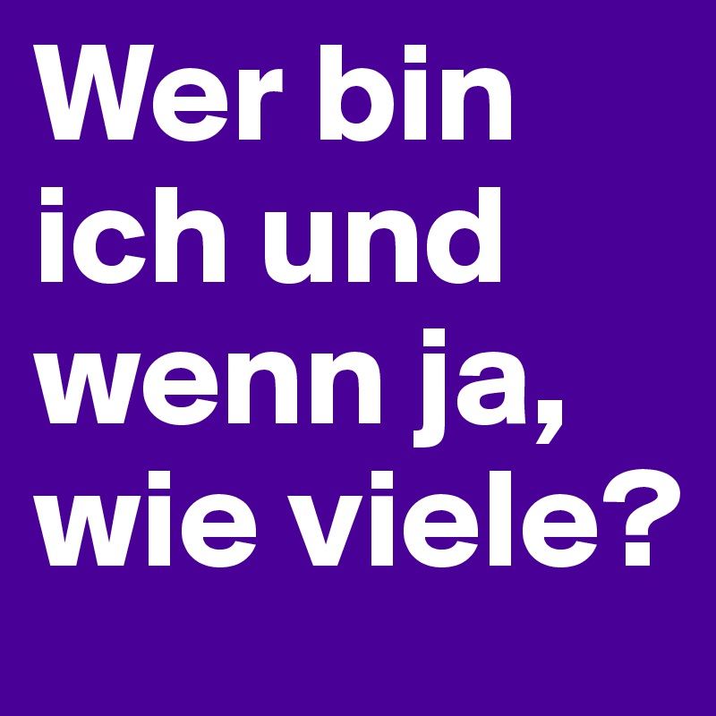 Wer bin ich und wenn ja, wie viele?