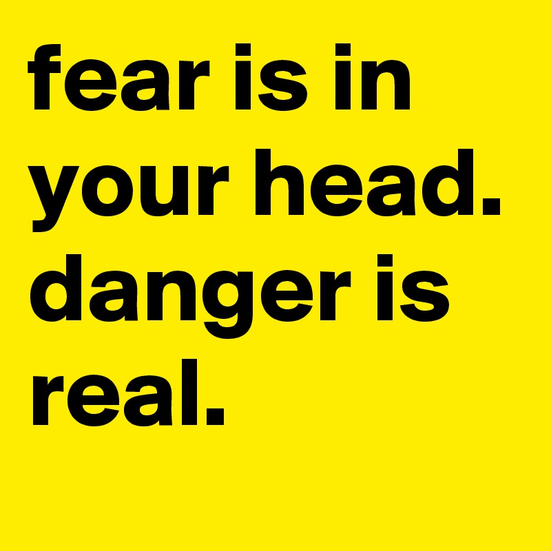 fear is in your head.
danger is real.