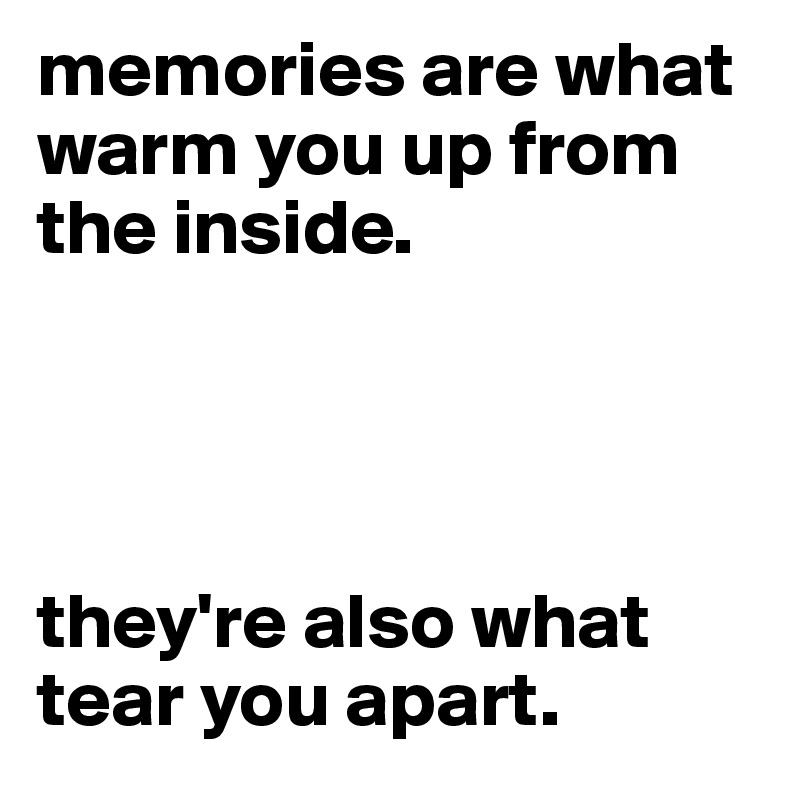 memories are what warm you up from the inside.




they're also what tear you apart.