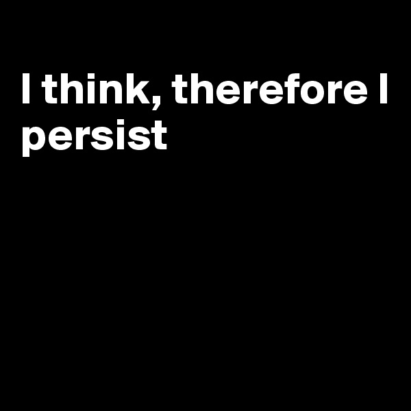 
I think, therefore I persist




