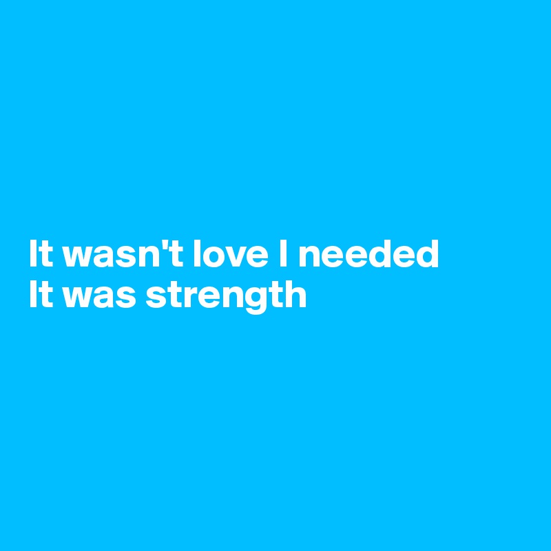 




It wasn't love I needed
It was strength




