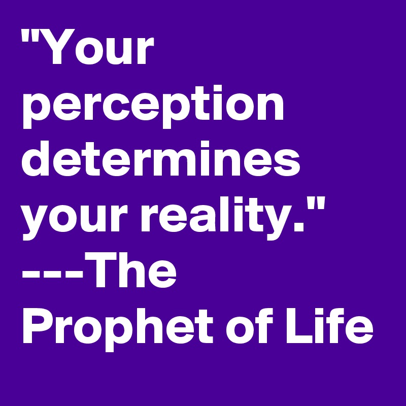 your perception is your reality