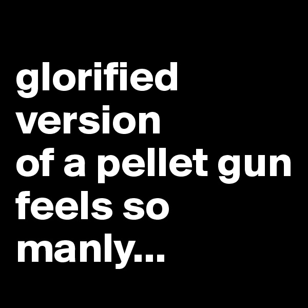 
glorified version 
of a pellet gun
feels so manly...